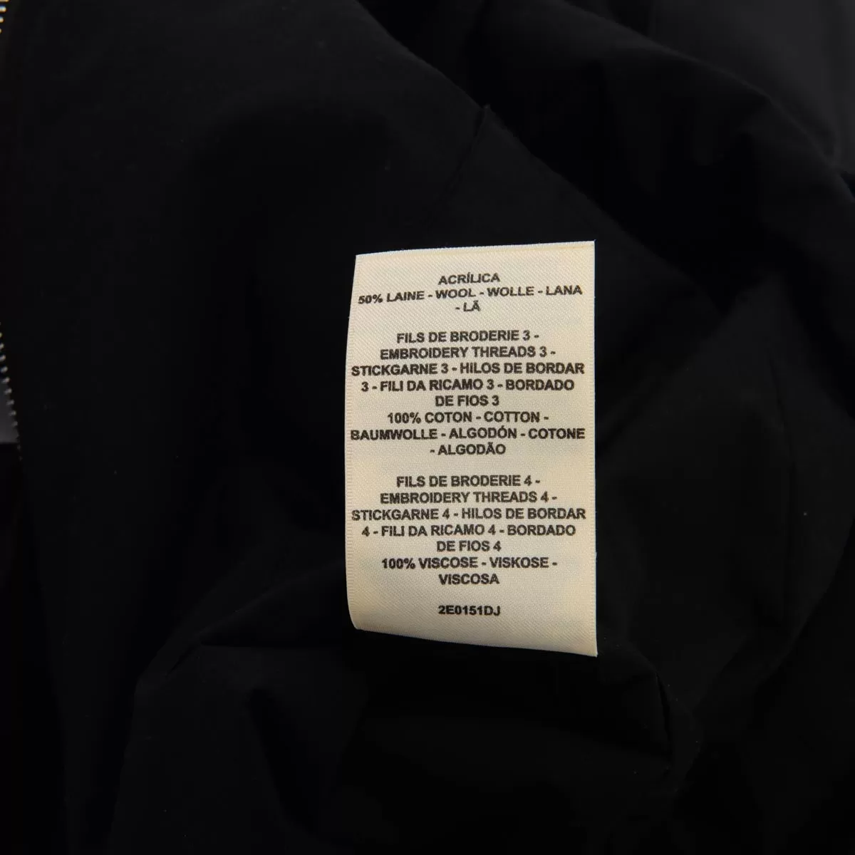 Hermes Black Cotton & Lambskin Embroidered Bomber Jacket FR 38