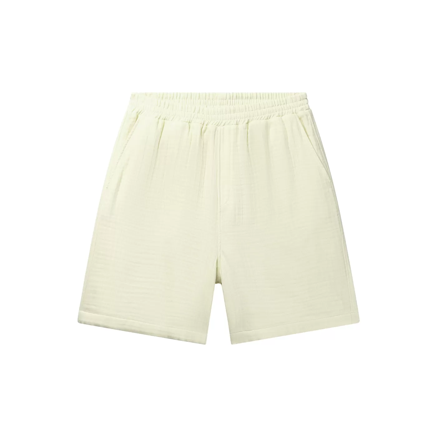 Icing Yellow Enzi Seersucker Shorts