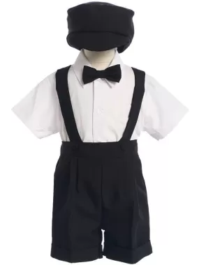 Infants Black Shorts and Suspenders Outfit 850