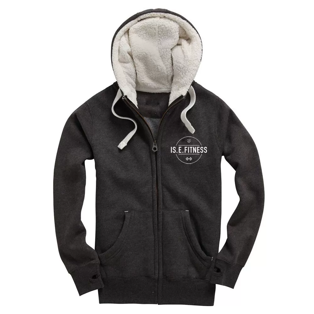 IS.E.FITNESS Fleece Lined Zip Up Hoodie