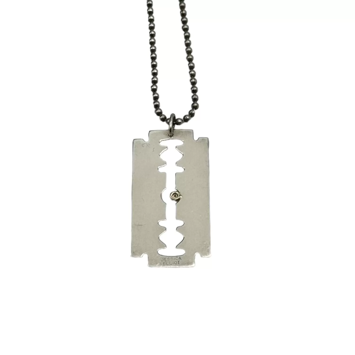 JESSICA ELLIOTT Sterling Silver Razor Blade Pendant Necklace