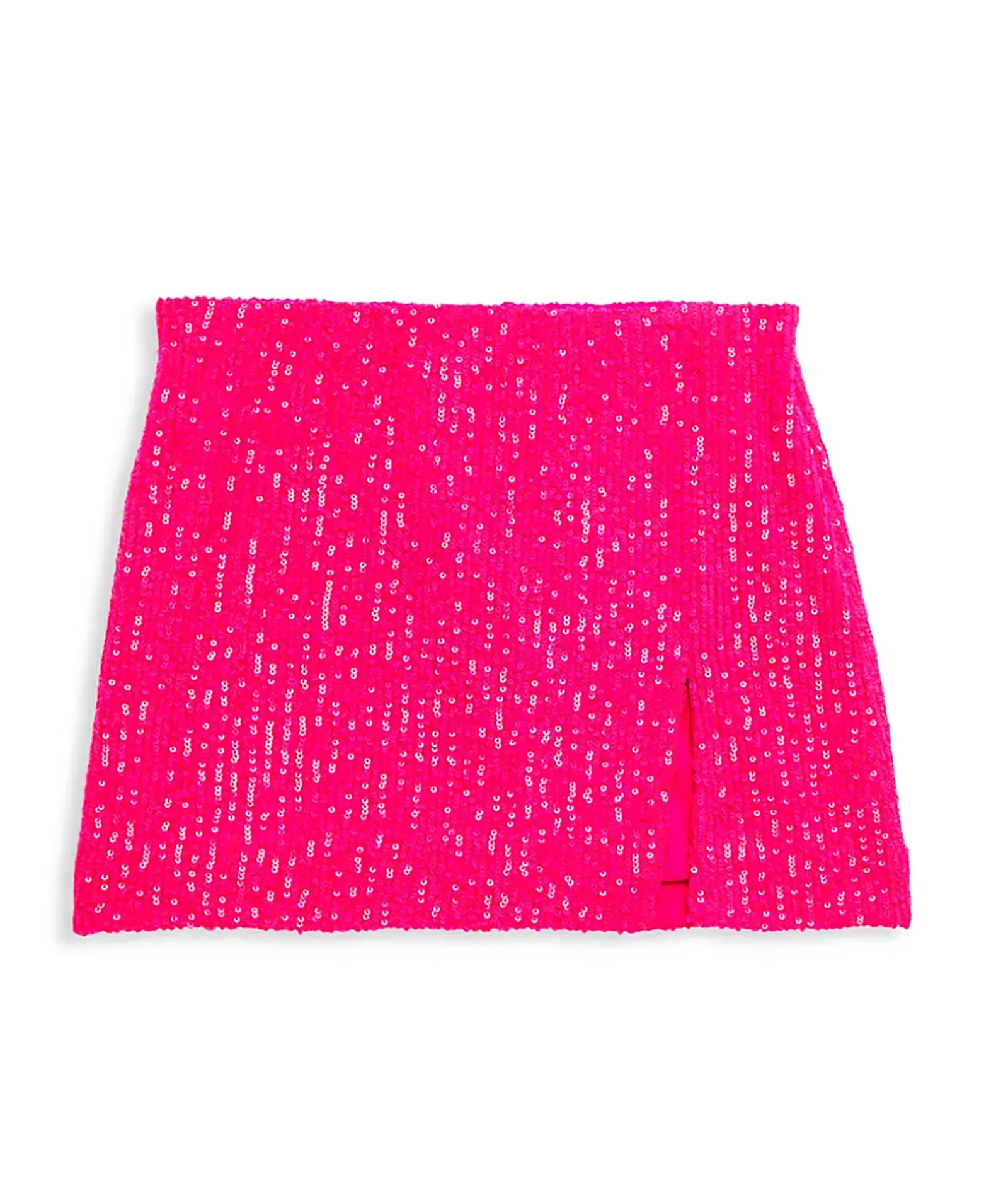 Katie J NYC Girls Taylor Sequin Skirt Neon Pink