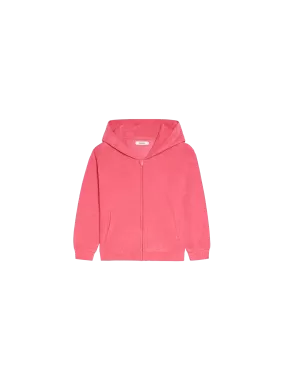 Kids Towelling Zipped Hoodie—lotus pink