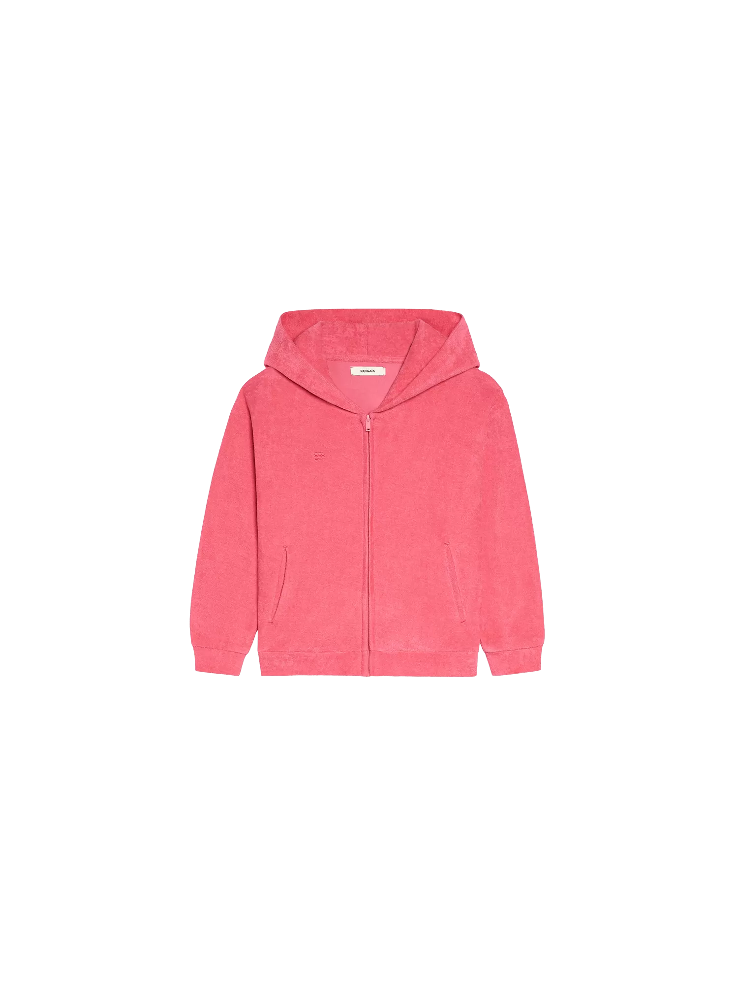 Kids Towelling Zipped Hoodie—lotus pink