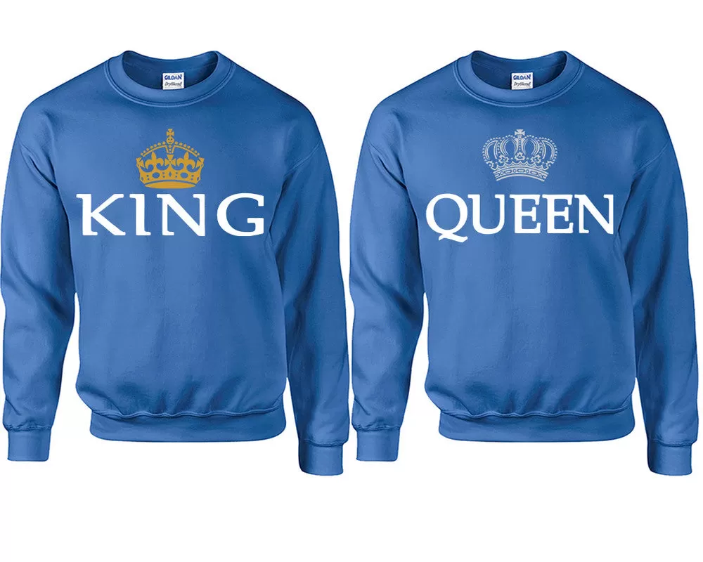 King and Queen Couple Matching Sweaters, Couple Crewnecks