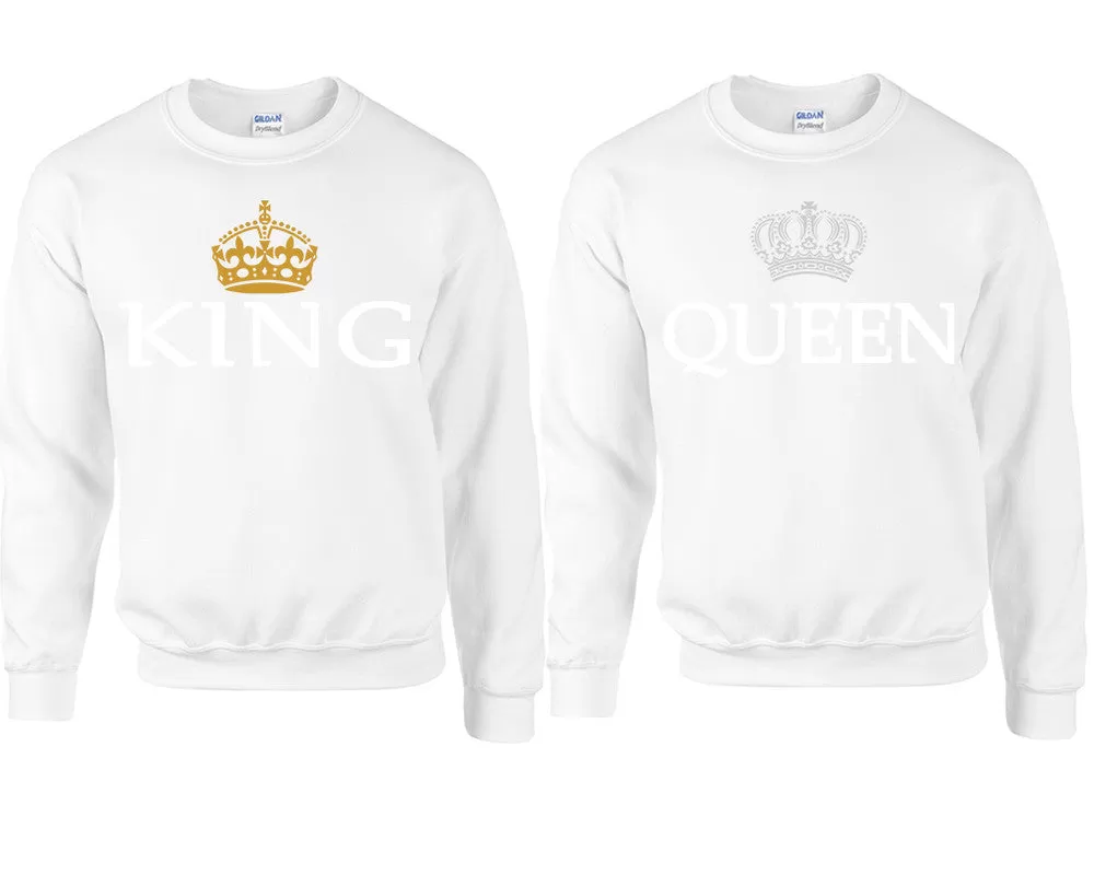 King and Queen Couple Matching Sweaters, Couple Crewnecks