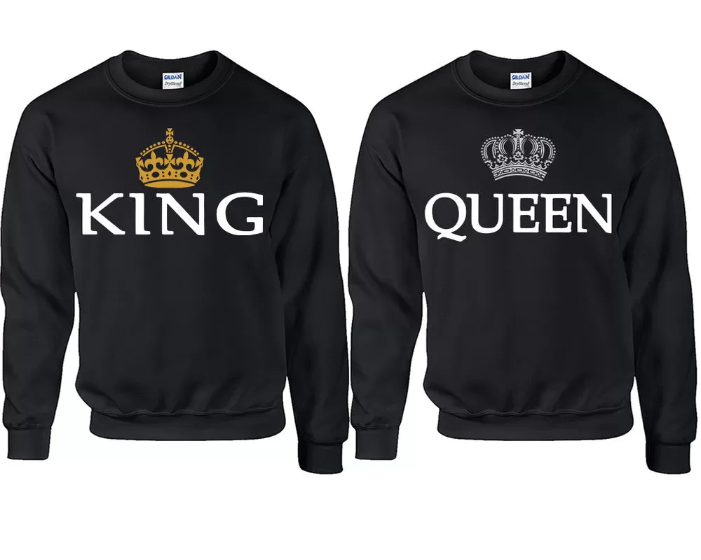 King and Queen Couple Matching Sweaters, Couple Crewnecks