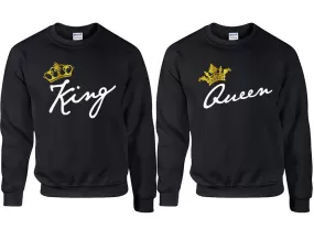 King Queen Couple Matching Sweaters, Couple Crewnecks