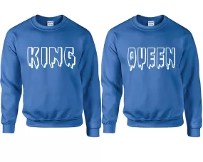 King Queen Couple Matching Sweaters, Couple Crewnecks