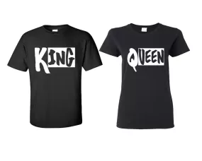 King Queen Couple Matching T Shirts Man and Woman Style Shirts