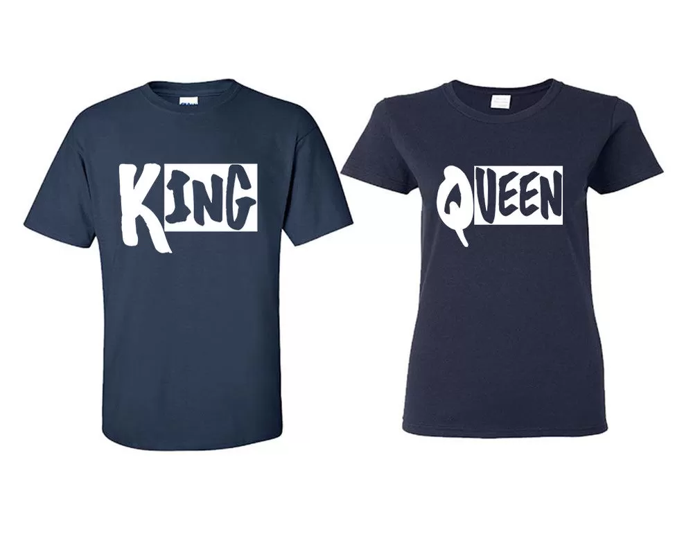 King Queen Couple Matching T Shirts Man and Woman Style Shirts