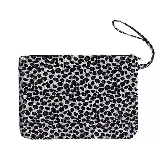 Leopard Print Large Pouch Clutch Bag