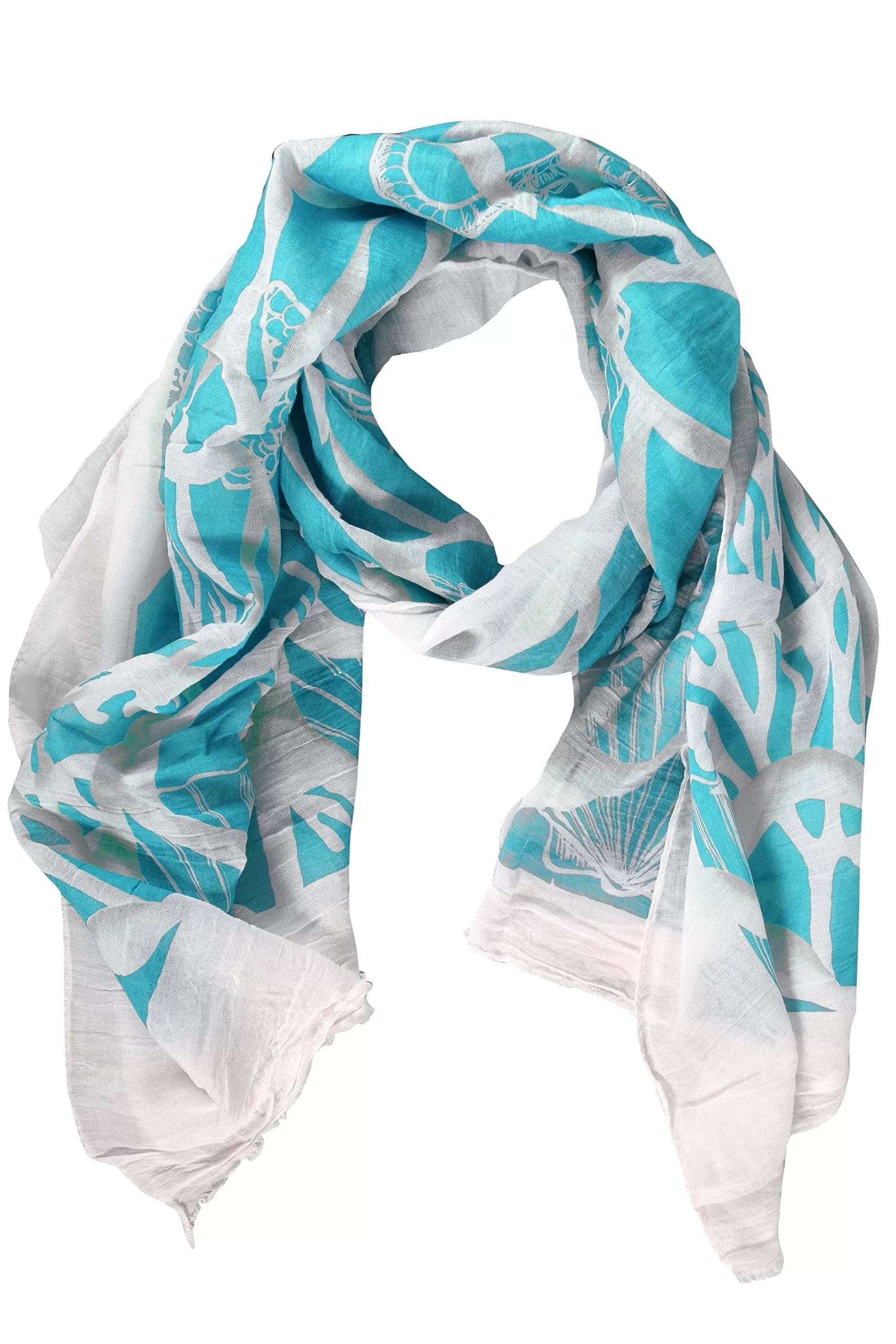 Light Weight Cotton Blend Nautical Print Scarves Shawls Wraps