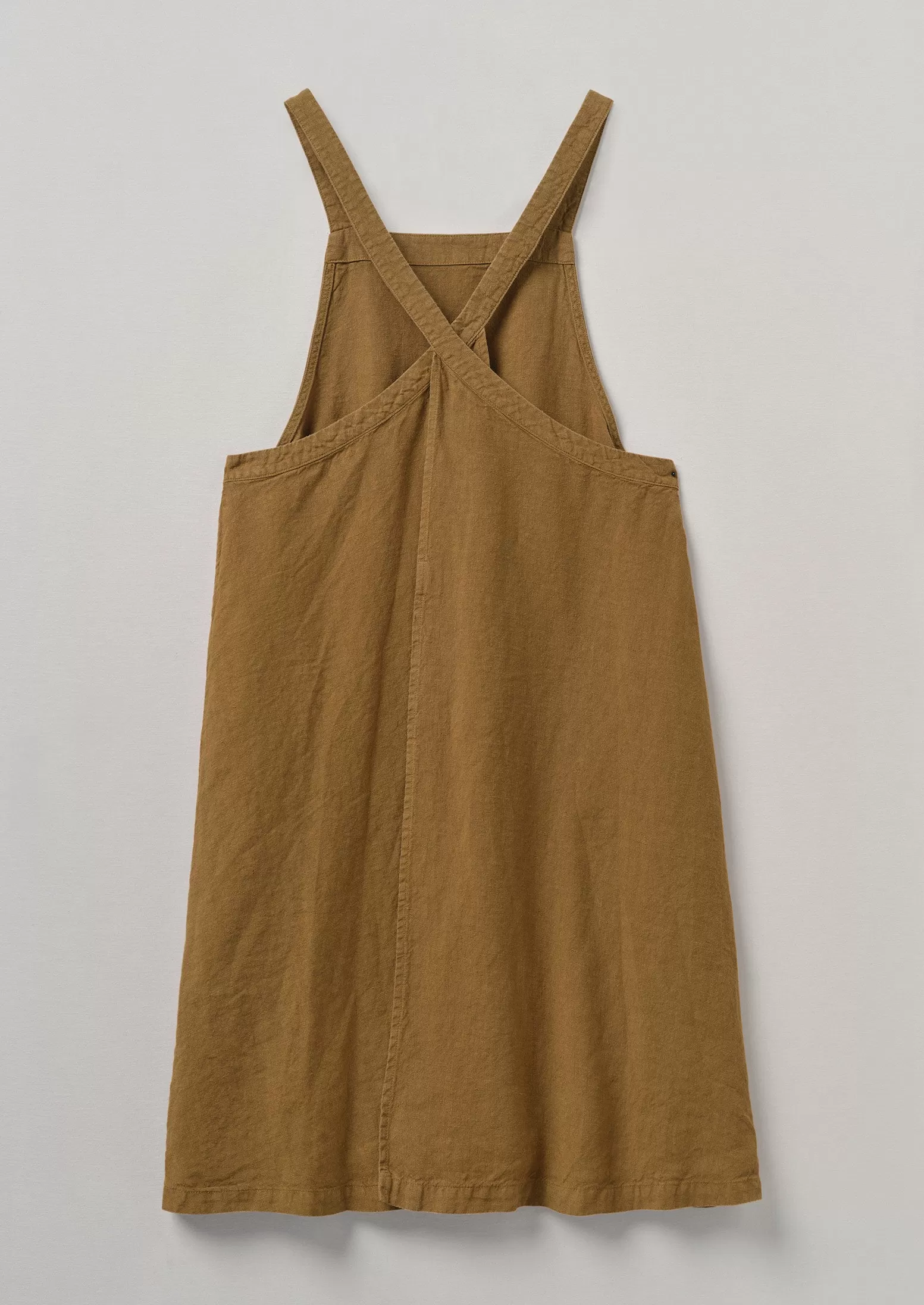 Linen Crossback Pinafore Apron | Tawny Brown