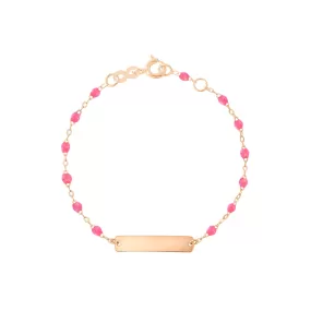 Little Gigi Pink bracelet, Rectangle plaque, Rose Gold, 5.1"