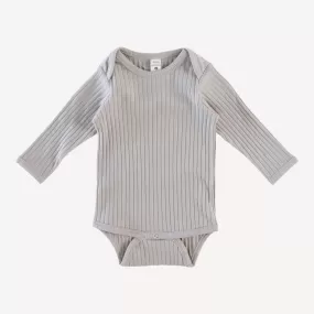 long sleeve lap neck bodysuit | dove | organic cotton wide rib