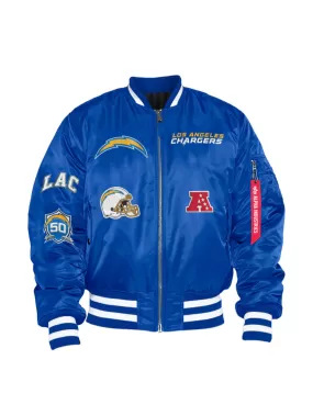 LOS ANGELES CHARGERS X ALPHA X NEW ERA MA-1 BOMBER JACKET