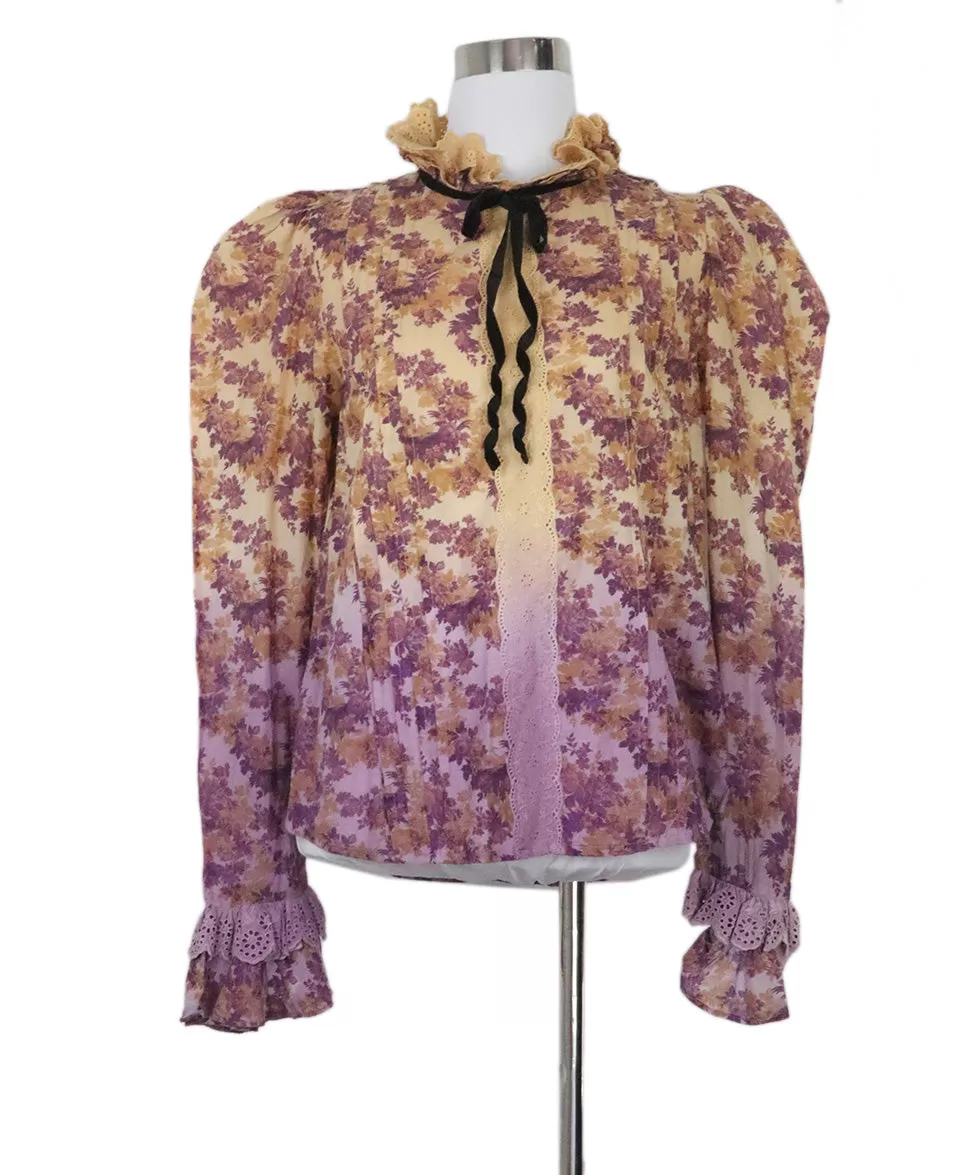 Manoush Purple & Orange Floral Blouse sz 6