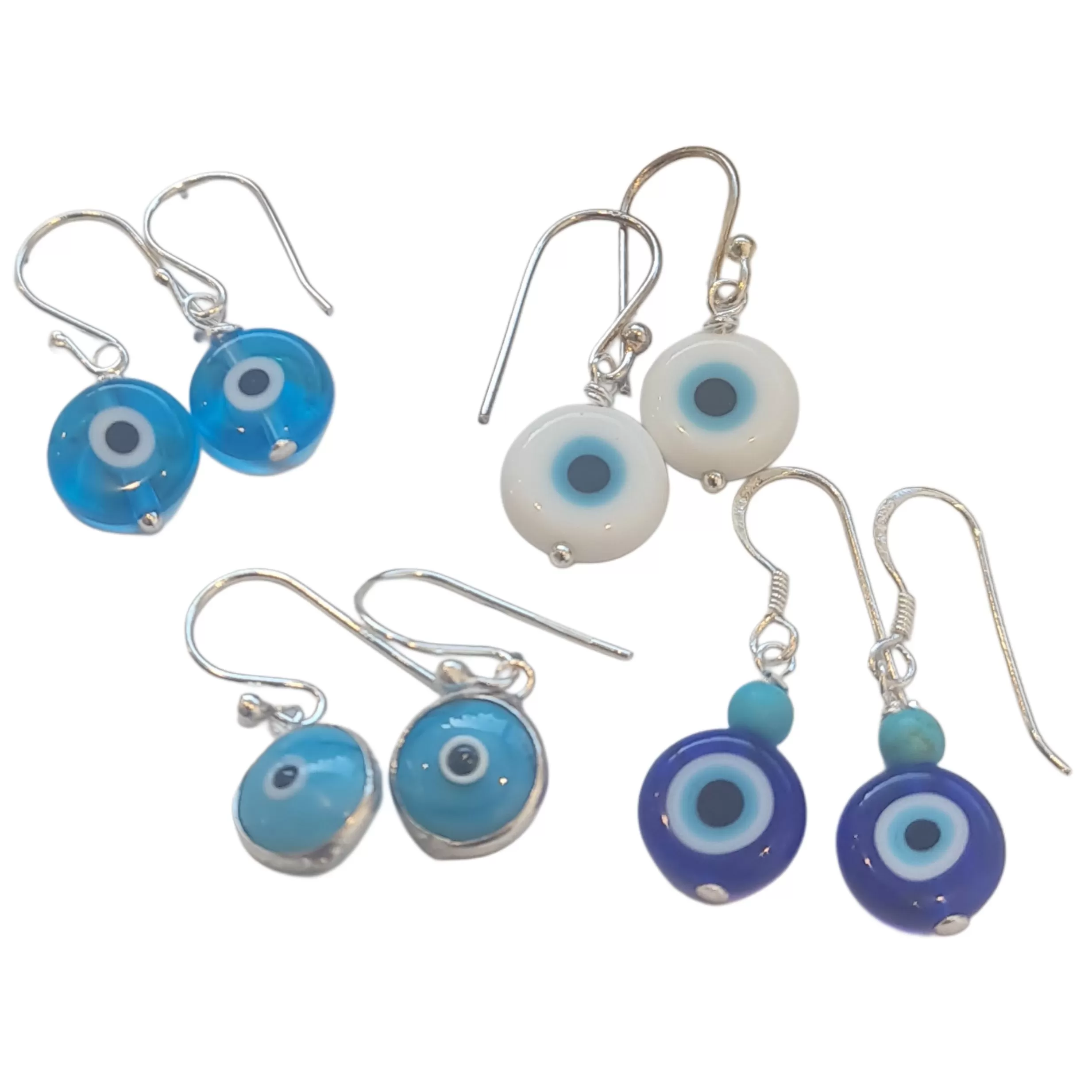 Matia Evil Eye Glass Drop Earrings