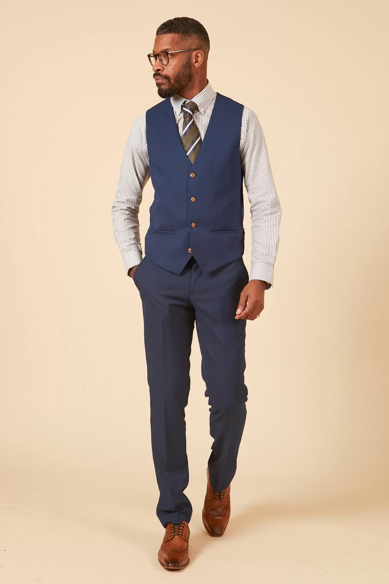 MAX - Royal Blue Single Breasted Waistcoat