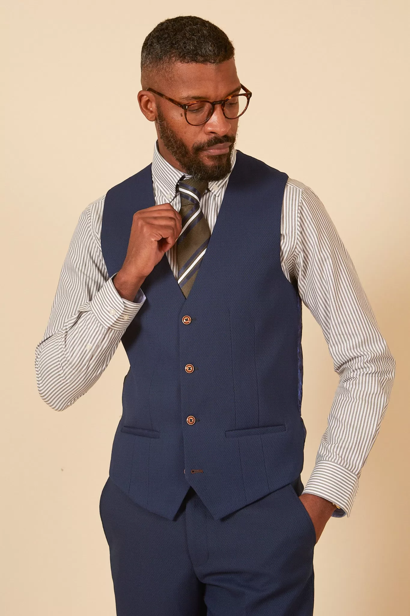 MAX - Royal Blue Single Breasted Waistcoat