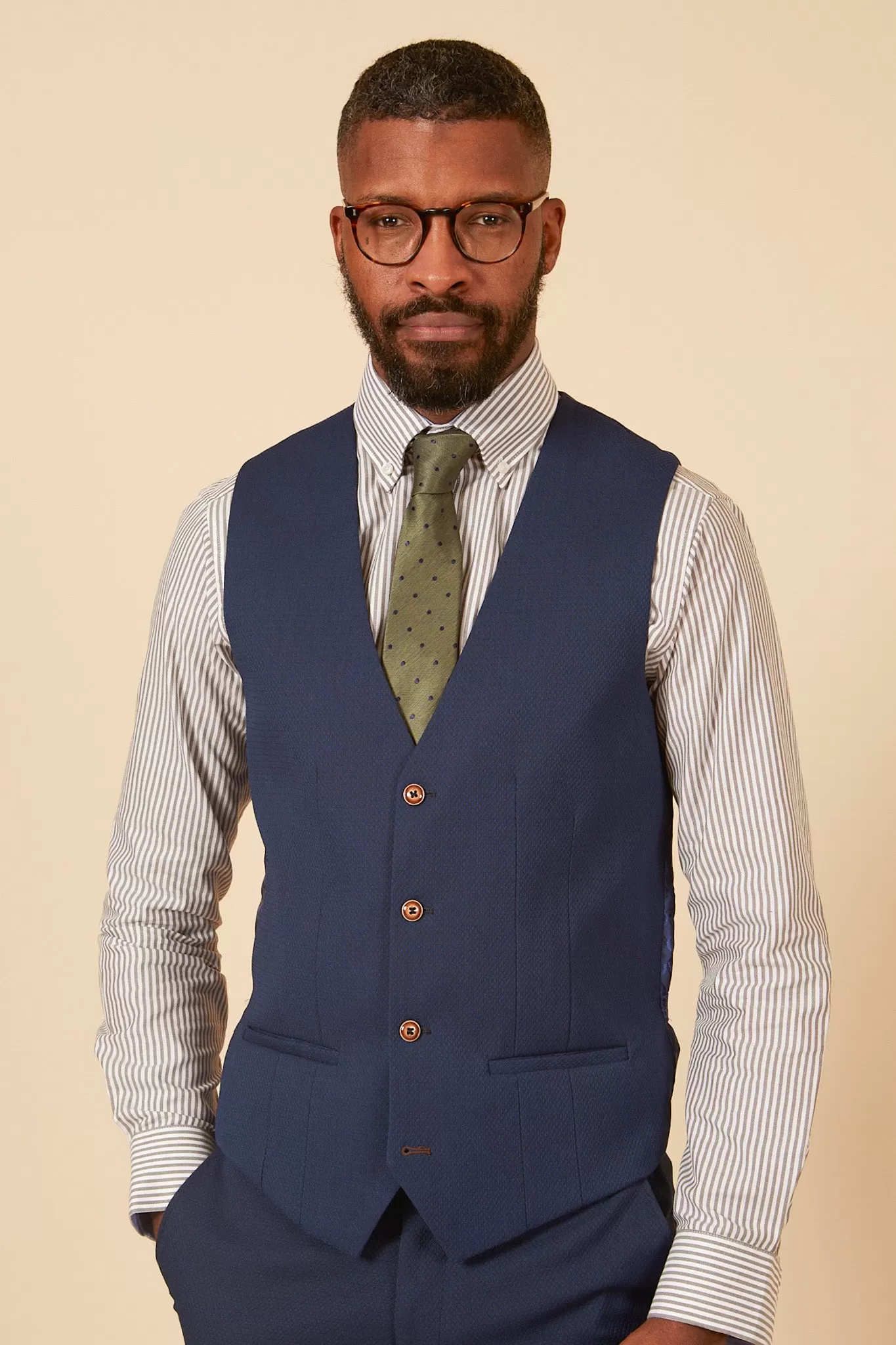 MAX - Royal Blue Single Breasted Waistcoat