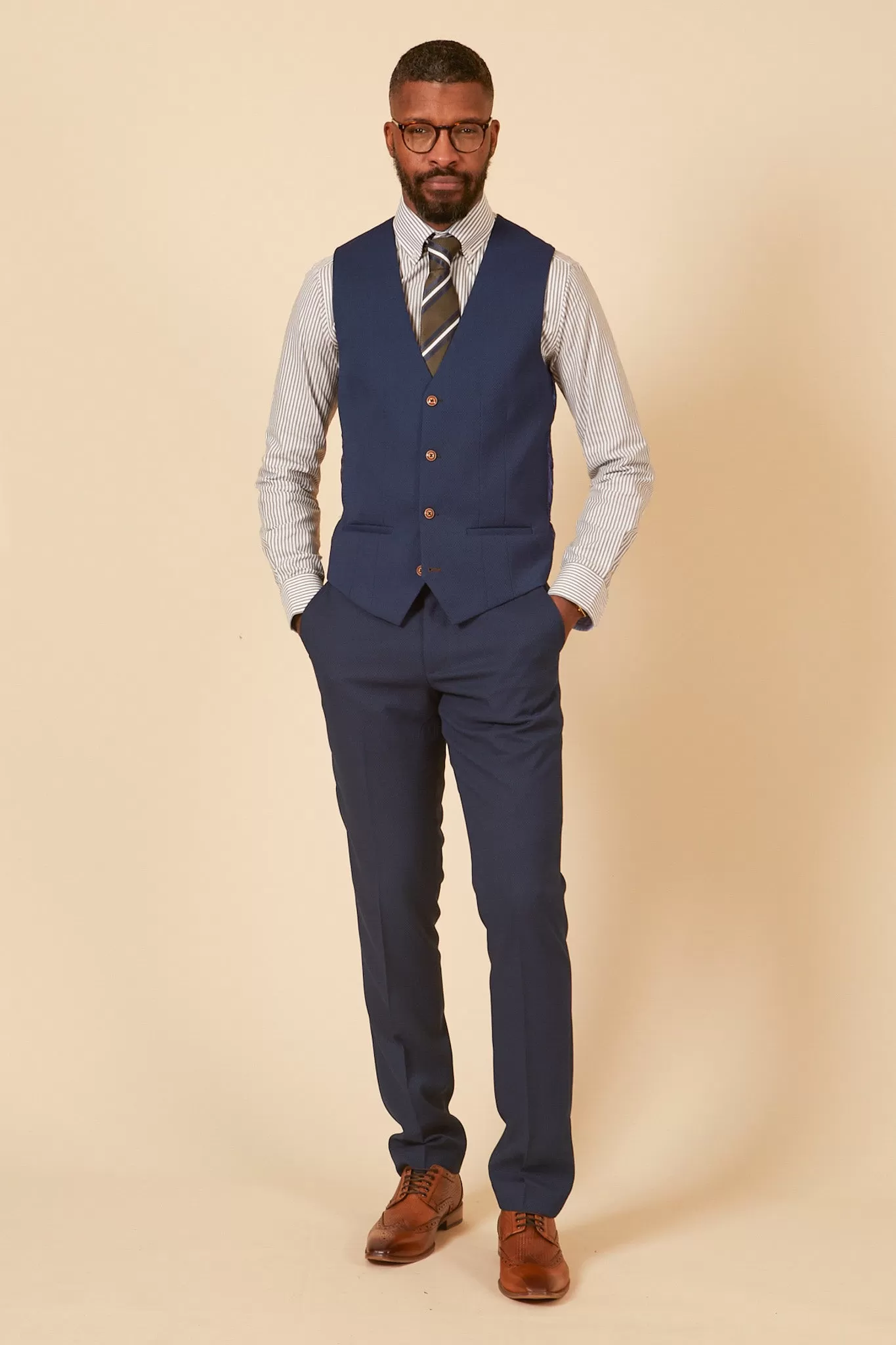 MAX - Royal Blue Single Breasted Waistcoat