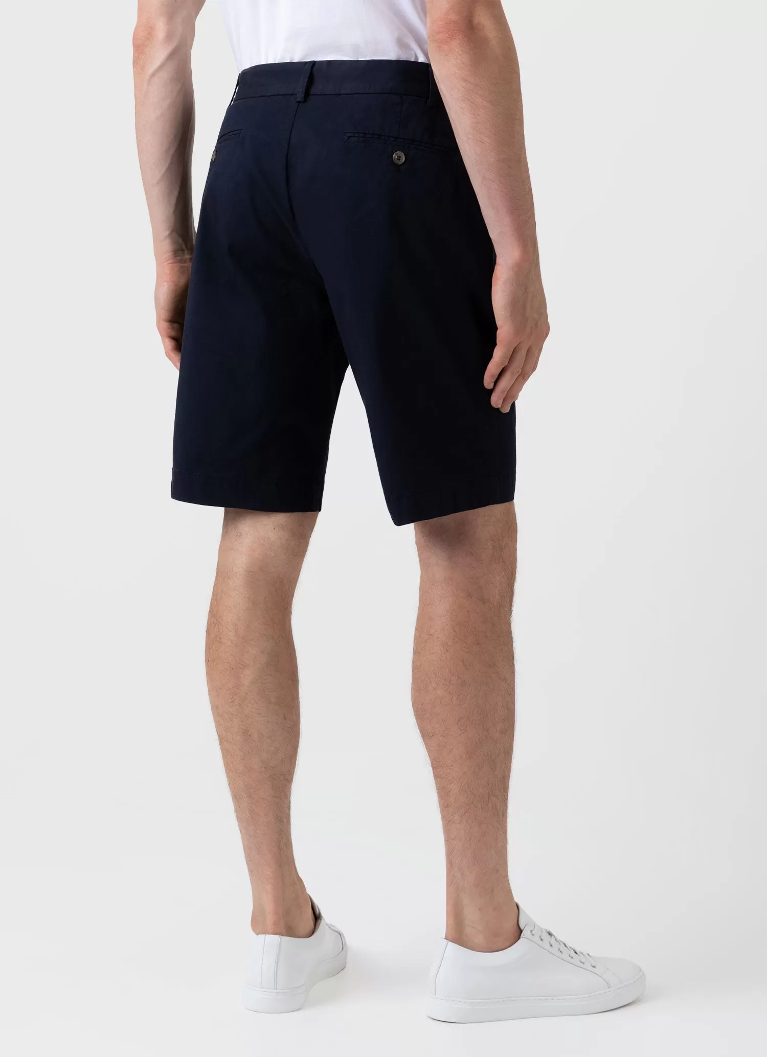 Men's Stretch Cotton Twill Chino Shorts in Navy