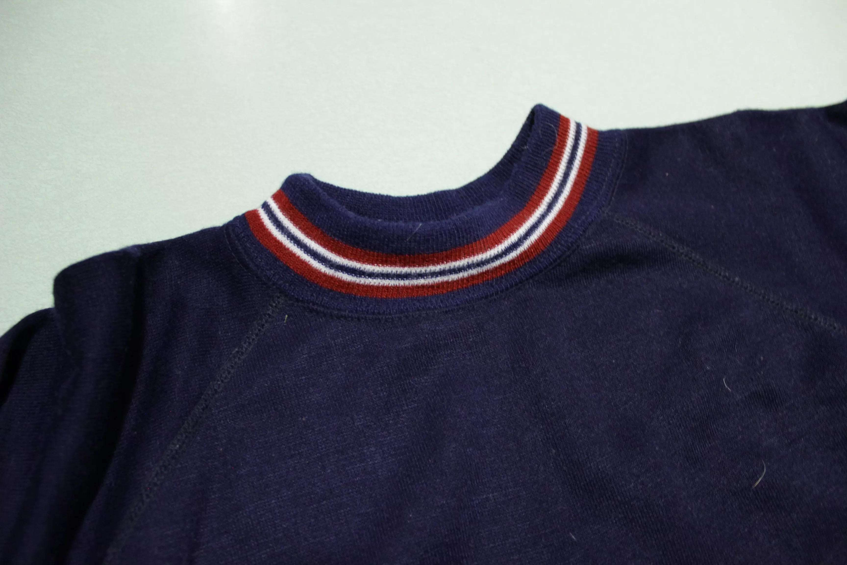 Montgomery Ward Vintage 70's Striped Collar Brady Bunch Crewneck Sweatshirt