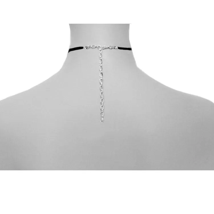 Moonstone Teardrop Leather Choker