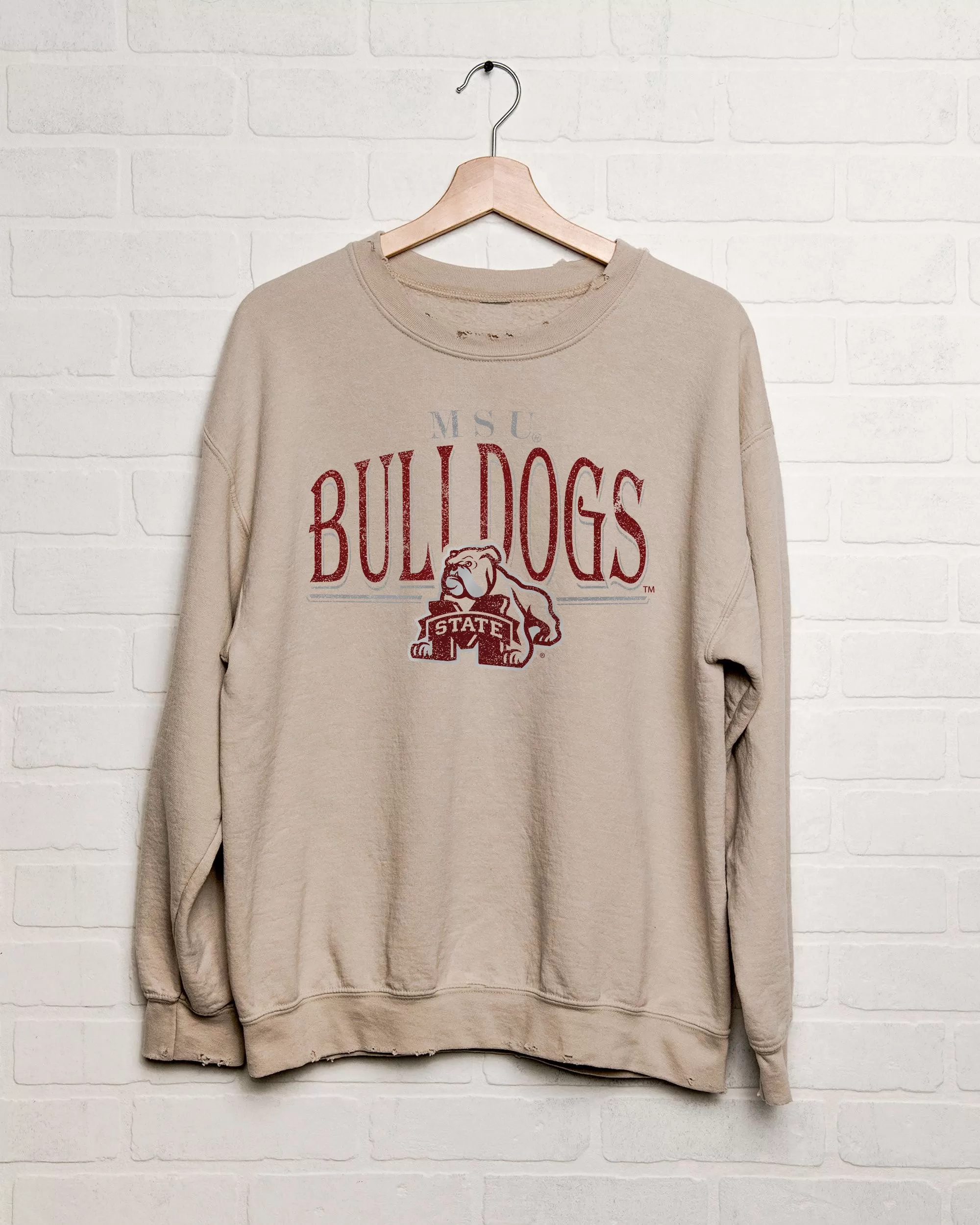 MSU Bulldogs 80s Sand Thrifted Sweatshirt