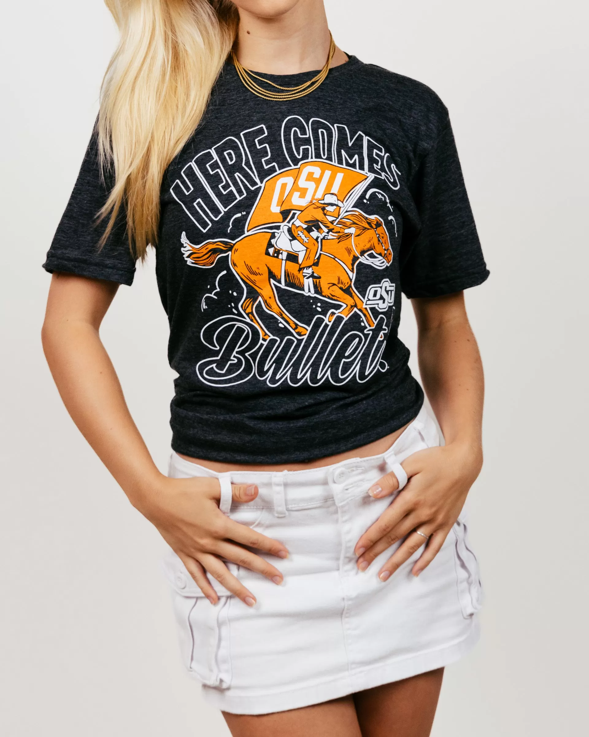 OSU Cowboys Here Comes Bullet Black T-Shirt