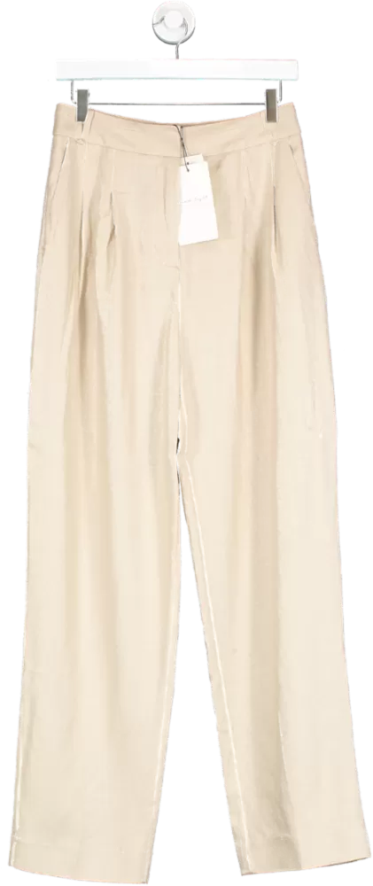 Phase Eight Beige Linen Blend Addison Pleat Front Trouser BNWT UK 8