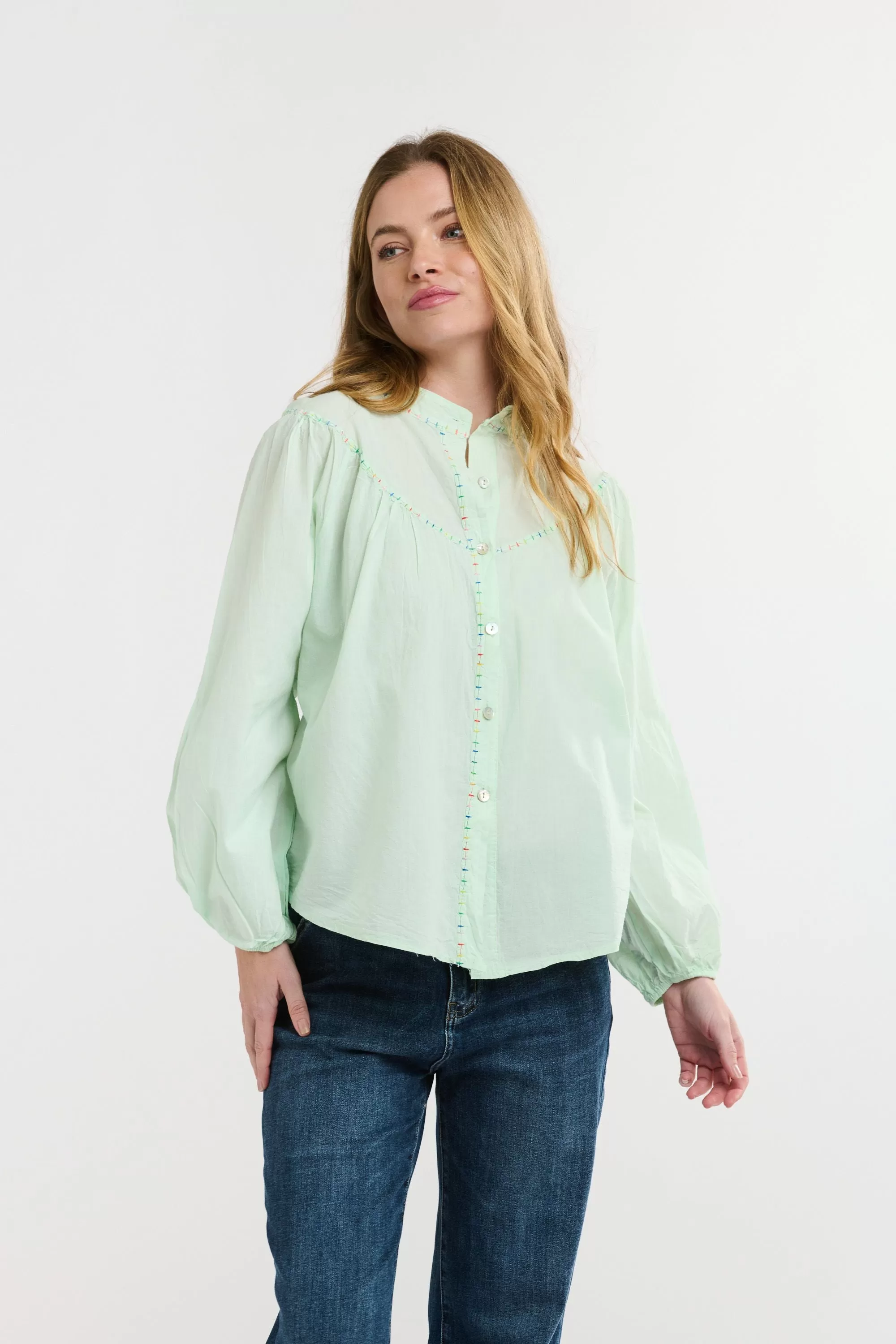 Plume Cotton Shirt - Mint