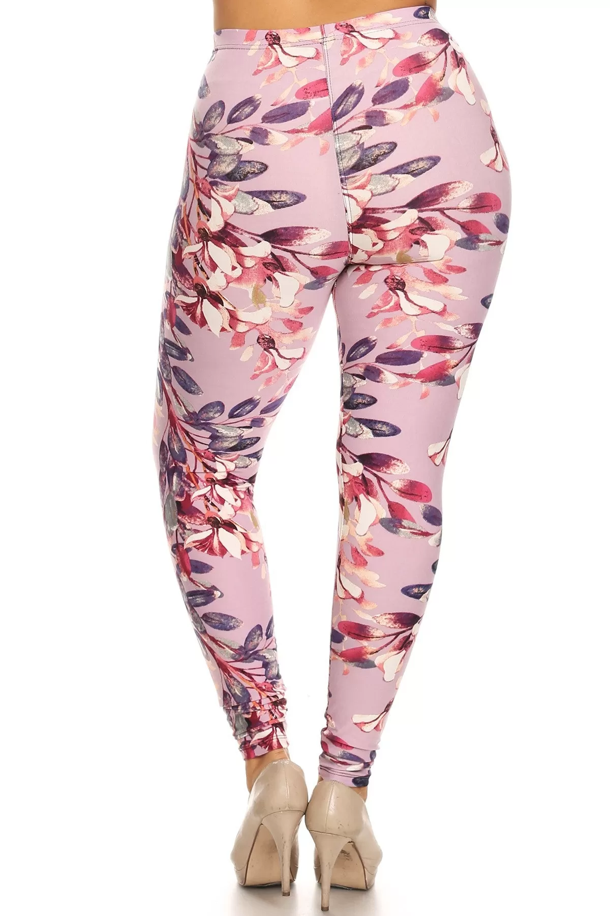 Plus Size Floral Print Leggings