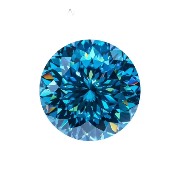 Portuguese Cut Round Cyan Blue Moissanite Stones