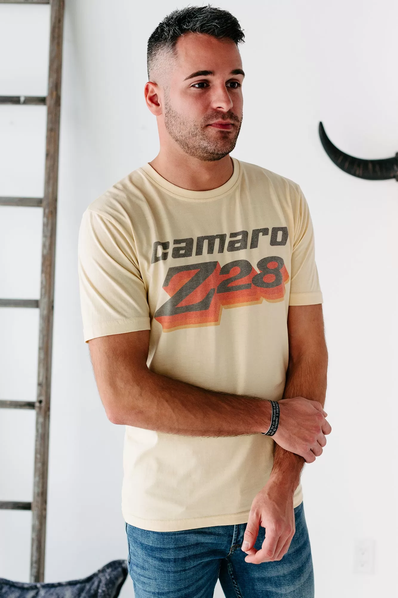 "Camaro Z28" Mens Graphic Tee (Light Yellow)