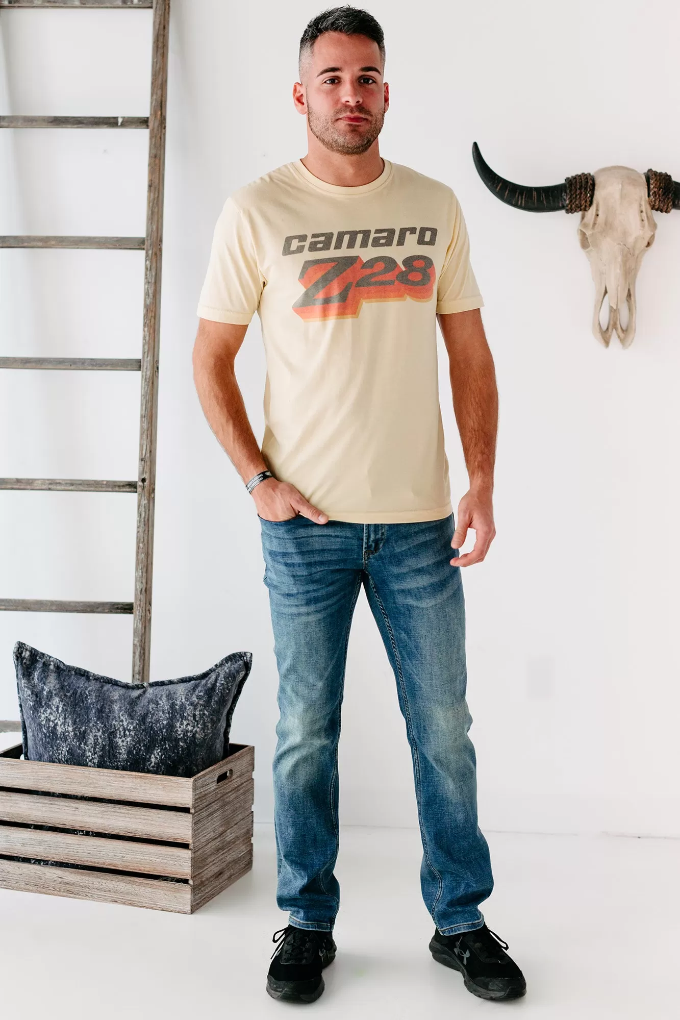 "Camaro Z28" Mens Graphic Tee (Light Yellow)