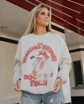 Rolling Stones Rock 'Em Texas Tech Sand Thrifted Sweatshirt