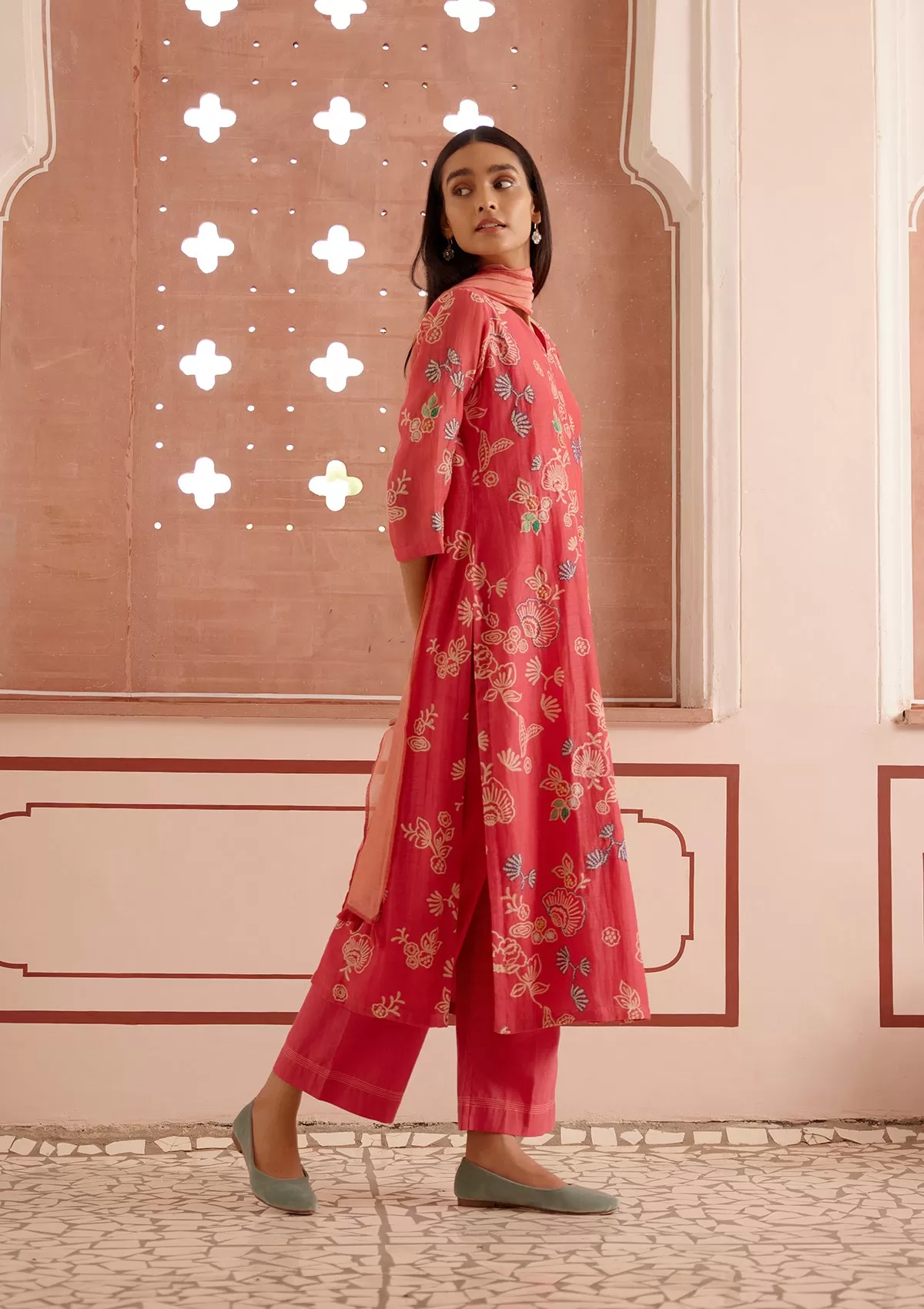 Rosewood Floral Kurta Set