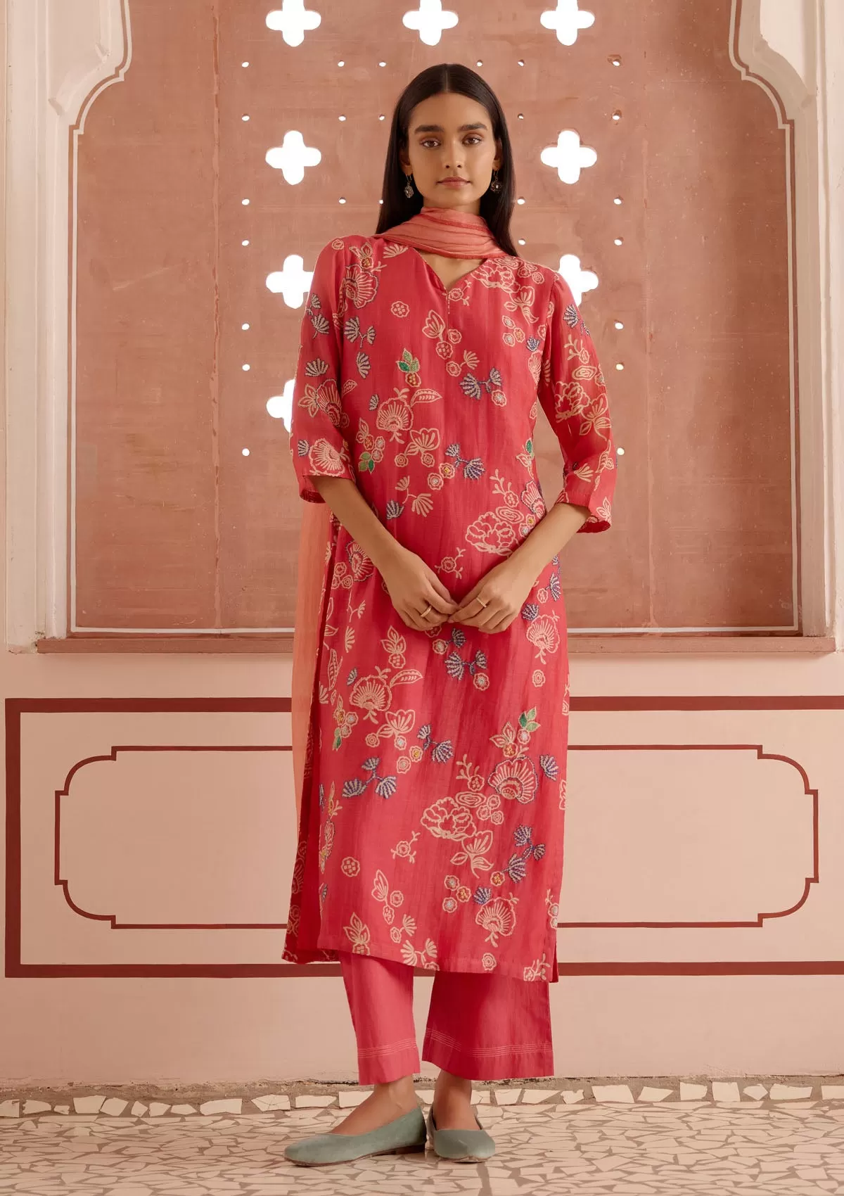 Rosewood Floral Kurta Set