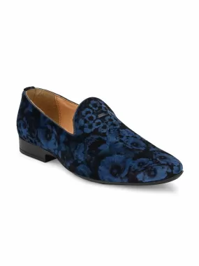 Royal Blue Flora Loafers