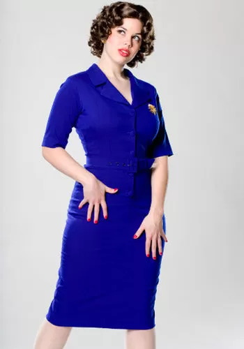 Sheila - Joan Holloway vintage pencil dress blue