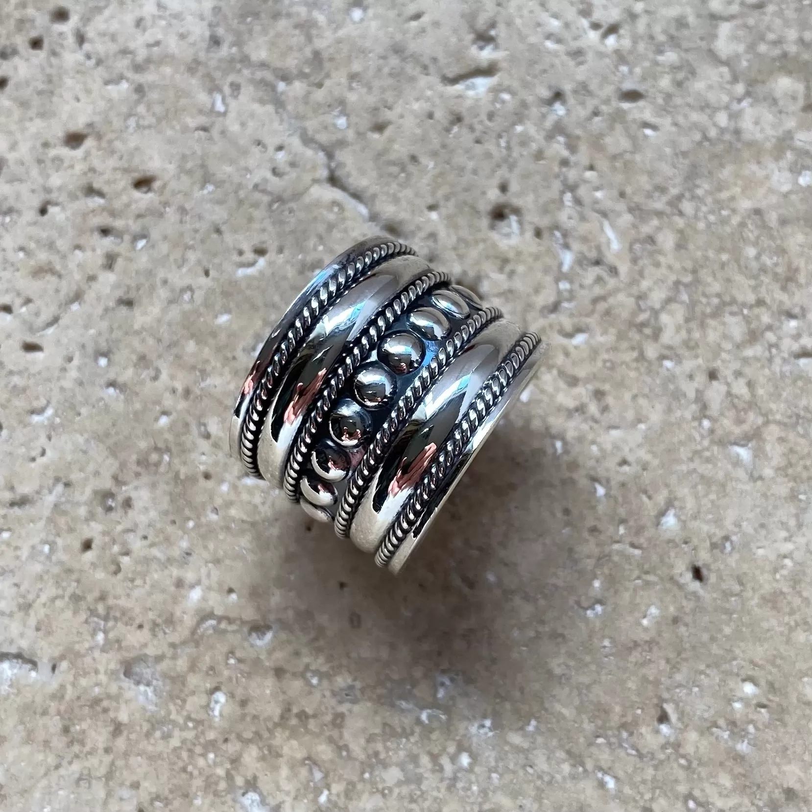 Silver Ethnic Band Ring