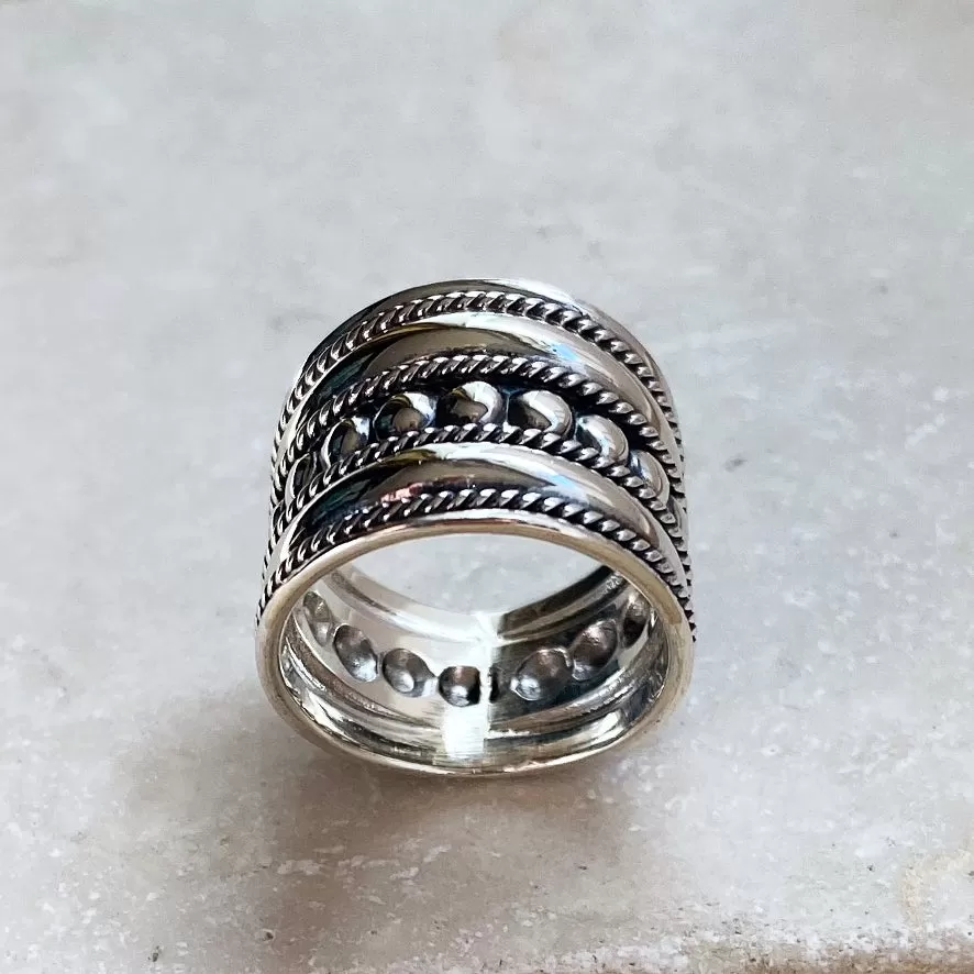 Silver Ethnic Band Ring