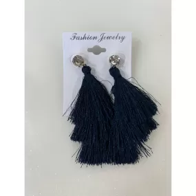 Tassel Dangle Earring - Navy Blue