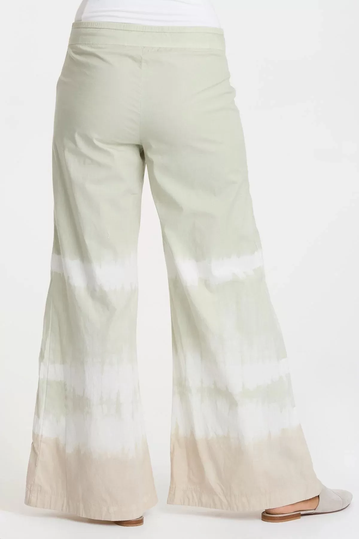 Terraced Wide Leg Cotton Spandex Caravel Wash Meadow Pant By XCVI