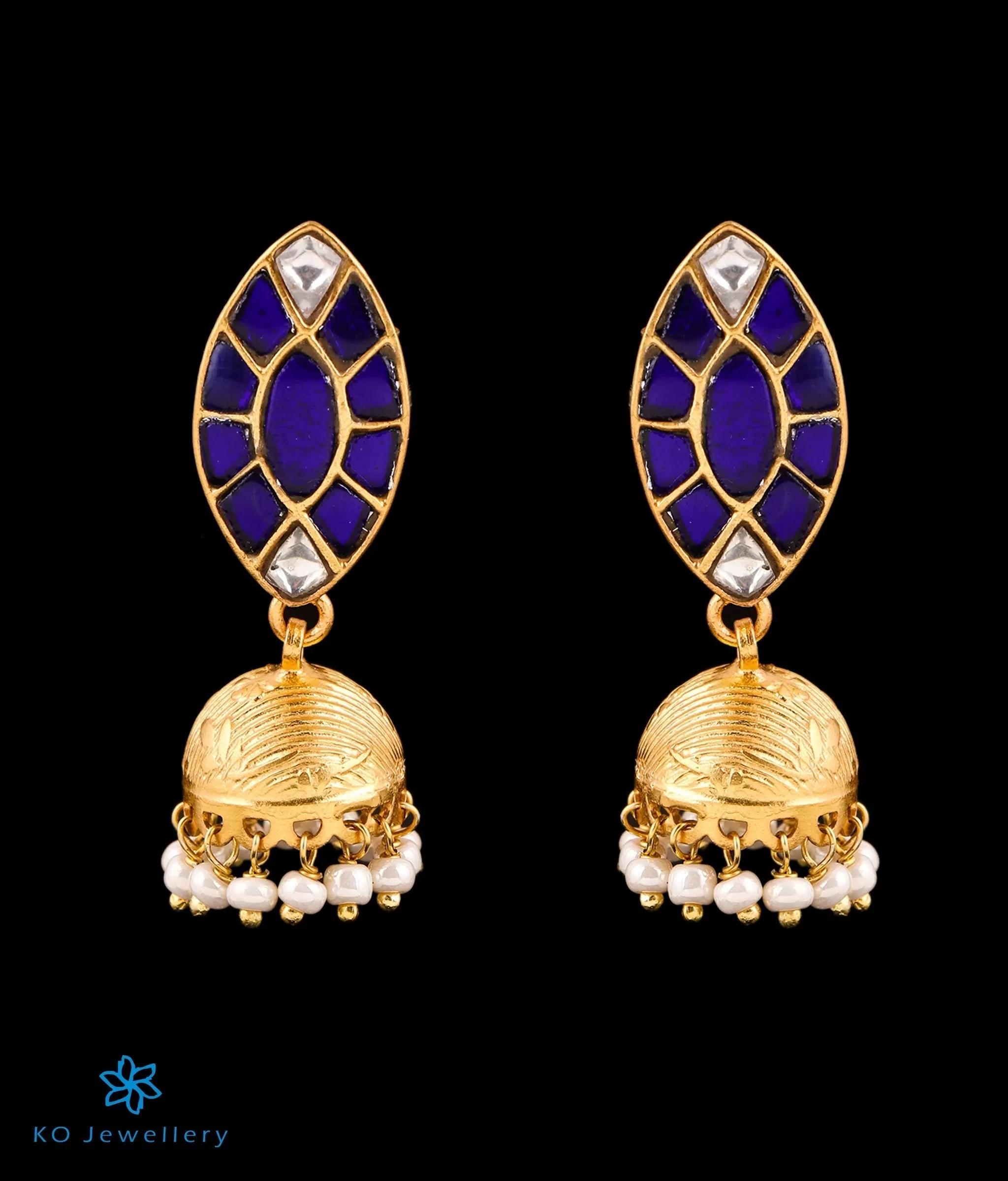 The Ambalika Silver Kundan  Jhumkas