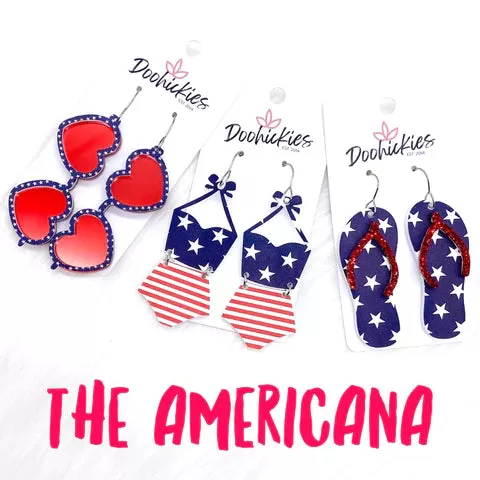 The Americana Mini Acrylic Earrings - Flip Flops