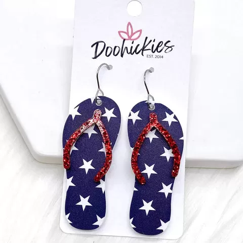 The Americana Mini Acrylic Earrings - Flip Flops